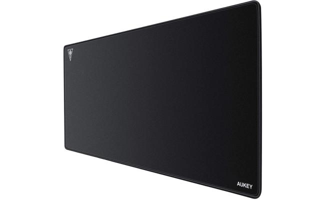 AUKEY Gaming Mouse Pad Large XXL (900 X 400 X 0.4 MM) Thick Extended Mouse Mat Non-Slip Spill-Resistant Desk Pad with Special-Textured Surface, Anti-Fray Stitched Edges for Keyboard, PC - Black